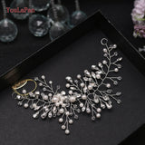 YouLaPan HP295 Flower Headwear Wedding Headband for Bride Crystal Pearls Women Tiara Bridal Headpieces Hair Jewelry Accessories