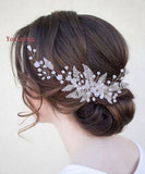 YouLaPan HP295 Flower Headwear Wedding Headband for Bride Crystal Pearls Women Tiara Bridal Headpieces Hair Jewelry Accessories