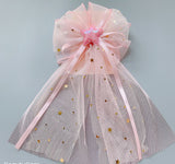 New princess top clip wedding flower girl hair accessories gauze bow star net hair clip