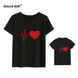 1pc Fashion  Mama and Mini Rainbow print Family Matching T-shirt Short Sleeve Family Look T-shirts Mother and Daughter Clothes