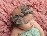 Baby Big Bow Soft Nylon Headbands Flower Print Nylon Turban Hairband Oversize Bunny Bow Headwrap Baby Girl Head Wrap Accessories
