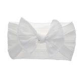 Baby Big Bow Soft Nylon Headbands Flower Print Nylon Turban Hairband Oversize Bunny Bow Headwrap Baby Girl Head Wrap Accessories