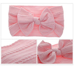 Baby Big Bow Soft Nylon Headbands Flower Print Nylon Turban Hairband Oversize Bunny Bow Headwrap Baby Girl Head Wrap Accessories