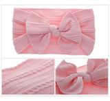 Baby Big Bow Soft Nylon Headbands Flower Print Nylon Turban Hairband Oversize Bunny Bow Headwrap Baby Girl Head Wrap Accessories