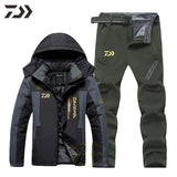 Fishing Clothes Waterproof Suit for Fishing Jacket Windproof Warm Thick Pants Fishing Shirt Sports Wear Fishing Suit Winter Men