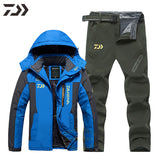 Fishing Clothes Waterproof Suit for Fishing Jacket Windproof Warm Thick Pants Fishing Shirt Sports Wear Fishing Suit Winter Men