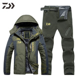 Fishing Clothes Waterproof Suit for Fishing Jacket Windproof Warm Thick Pants Fishing Shirt Sports Wear Fishing Suit Winter Men