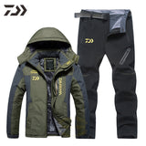 Fishing Clothes Waterproof Suit for Fishing Jacket Windproof Warm Thick Pants Fishing Shirt Sports Wear Fishing Suit Winter Men