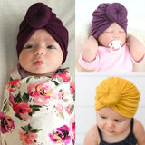 2020 Baby cotton blends Headband Soft Rabbit Bowknot Turban Hair Bands for Children Girls Elastic Headwrap Children Baby Turban