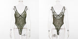Ellolace Neon Summer 21 Colors Lace Bodysuit Women Floral Embroidery Bow Tie Transparent Sexy Bodysuit Jumpsuit Overalls Party