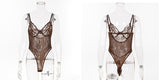Ellolace Neon Summer 21 Colors Lace Bodysuit Women Floral Embroidery Bow Tie Transparent Sexy Bodysuit Jumpsuit Overalls Party