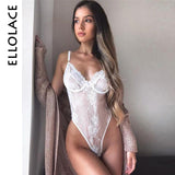Ellolace Neon Summer 21 Colors Lace Bodysuit Women Floral Embroidery Bow Tie Transparent Sexy Bodysuit Jumpsuit Overalls Party