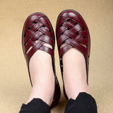 Breathable Flats Female Shoes Summer 2021 New Arrival Genuine Leather Flats Woman Leather Loafers Mom Casual Shoes