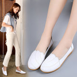 Breathable Flats Female Shoes Summer 2021 New Arrival Genuine Leather Flats Woman Leather Loafers Mom Casual Shoes