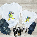 Tees Women T Shirt Minnie Mouse Print T-shirt Casual White Short Sleeve Baby Girls Tops Summer Brand Family Matching Clothes