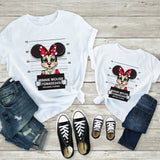 Tees Women T Shirt Minnie Mouse Print T-shirt Casual White Short Sleeve Baby Girls Tops Summer Brand Family Matching Clothes