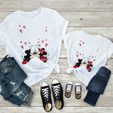 Tees Women T Shirt Minnie Mouse Print T-shirt Casual White Short Sleeve Baby Girls Tops Summer Brand Family Matching Clothes