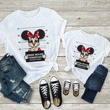 Tees Women T Shirt Minnie Mouse Print T-shirt Casual White Short Sleeve Baby Girls Tops Summer Brand Family Matching Clothes