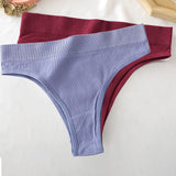 Seamless Women Pantys Girls Thongs High Waisted Soft Woman Briefs Fashion 6 Solid Colors S-XL Sexy Underpants For Women New