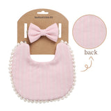 3Pcs Baby Headband Tassel Saliva Towel Floral Print Newborn Double Side Bibs Boys Girls Bandana Burp Cloths Feeding Smock Stuff