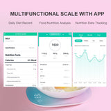 Yolanda 5kg Smart Kitchen Scale Bluetooth APP Electronic Weight Scales Food Balance Weighing Measuring Tool Nutrition Analysis