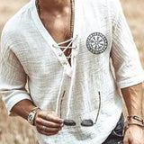 SHUJIN New Mens Spring Summer Casual Shirt Short Sleeve Cotton Linen Shirts Men Loose Collar Button Shirt silk Chemise Homme