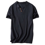 SHUJIN New Mens Spring Summer Casual Shirt Short Sleeve Cotton Linen Shirts Men Loose Collar Button Shirt silk Chemise Homme