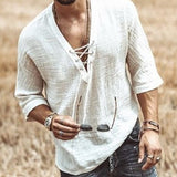 SHUJIN New Mens Spring Summer Casual Shirt Short Sleeve Cotton Linen Shirts Men Loose Collar Button Shirt silk Chemise Homme
