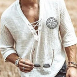 SHUJIN New Mens Spring Summer Casual Shirt Short Sleeve Cotton Linen Shirts Men Loose Collar Button Shirt silk Chemise Homme