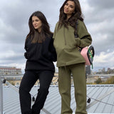 Nadafair Two Piece Set 2020 Autumn Winter Tracksuit Women's Hooded Sweatshirt And Pants Casual 2Piece Outfits Woman Sport Suit