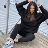 Nadafair Two Piece Set 2020 Autumn Winter Tracksuit Women's Hooded Sweatshirt And Pants Casual 2Piece Outfits Woman Sport Suit