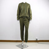 Nadafair Two Piece Set 2020 Autumn Winter Tracksuit Women's Hooded Sweatshirt And Pants Casual 2Piece Outfits Woman Sport Suit