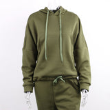 Nadafair Two Piece Set 2020 Autumn Winter Tracksuit Women's Hooded Sweatshirt And Pants Casual 2Piece Outfits Woman Sport Suit