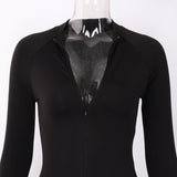 CNYISHE 2020 Casual Fitness Rompers Women Bodysuit Long Sleeve Regular Zipper Jumpsuit Women Fashion Streetwear Outfits Overalls