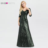 Robe Sexy Evening Dresses White Women Dress Long Elegant Party Prom Mermaid V Neck Sequined Maxi Formal Gown Вечерние Платья