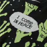 LINDSEY SEADER Sweater Men Jumpers Knitted Harajuku Alien Hip Hop Streetwear Men Knitwear Clothing Pullover Oversize Sweaters