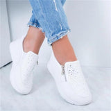 2020 New Women Crystal Sneakers Spring Autumn Casual Zipper Flat Shoes women Non-slip Breathable Outdoor Vulcanized Shoes woman