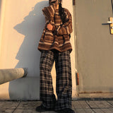 Pullovers Women Oversize Ulzzang BF Unisex Couples Japanese Striped Knit Sweater Hip Hop Female New Winter Fashion Retro Daily