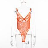 Ellolace Neon Summer 21 Colors Lace Bodysuit Women Floral Embroidery Bow Tie Transparent Sexy Bodysuit Jumpsuit Overalls Party