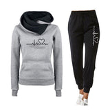 Casual Two Piece Outfits Pullovers Hoodies and Elastic Waist Jogger Pants Spring Autumn Tracksuit Woman Suit Female Sets 2021
