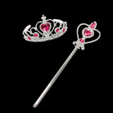 Princess Girls Accessories Set Kids Party Cosplay Queen Magic Wand Tiara Gloves Wig Hair 4pcs