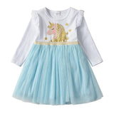 Kids Autumn Winter Dresses for Girls Star Sequins Princess Dress Girls