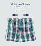 New Mens Underwear Boxers Shorts Casual Cotton Sleep Underpants High Quality Brands Plaid Loose Comfortable Homewear Panties