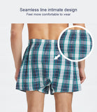 New Mens Underwear Boxers Shorts Casual Cotton Sleep Underpants High Quality Brands Plaid Loose Comfortable Homewear Panties