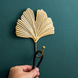 Nordic Wall Hooks for Hanging Clothes No-punch Wall Hanger Coat Key Hook Iron Art Wall Decorations Golden Leaves home storage