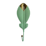 Nordic Wall Hooks for Hanging Clothes No-punch Wall Hanger Coat Key Hook Iron Art Wall Decorations Golden Leaves home storage