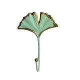 Nordic Wall Hooks for Hanging Clothes No-punch Wall Hanger Coat Key Hook Iron Art Wall Decorations Golden Leaves home storage