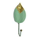 Nordic Wall Hooks for Hanging Clothes No-punch Wall Hanger Coat Key Hook Iron Art Wall Decorations Golden Leaves home storage