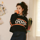 Geometric Pattern Fashion Basic Hit Casual Regular 2019 Female Women Long Sleeve All Match College Wind Hit Hot Sale Sweaters
