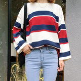 Geometric Pattern Fashion Basic Hit Casual Regular 2019 Female Women Long Sleeve All Match College Wind Hit Hot Sale Sweaters